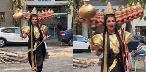 rakhi sawant s unique dussehra look created stir as ravana