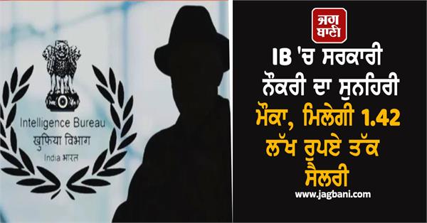 golden opportunity for a government job in ib
