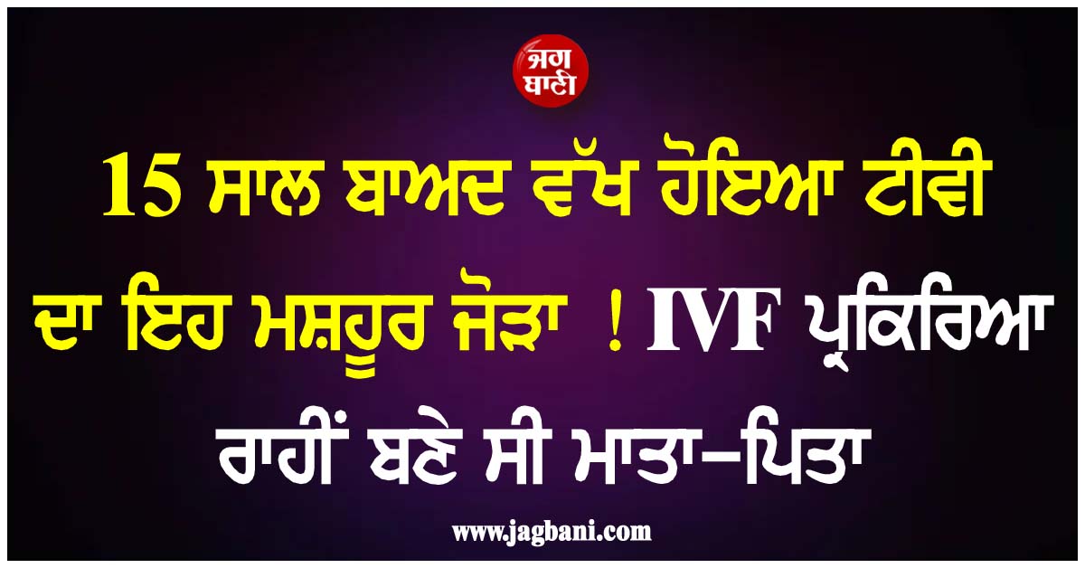 15 ਸਾਲ ਬਾਅਦ ਵੱਖ ਹੋਇਆ ਟੀਵੀ ਦਾ ਇਹ ਮਸ਼ਹੂਰ ਜੋੜਾ ! IVF ਪ੍ਰਕਿਰਿਆ ਰਾਹੀਂ ਬਣੇ ਸੀ ਮਾਤਾ-ਪਿਤਾ