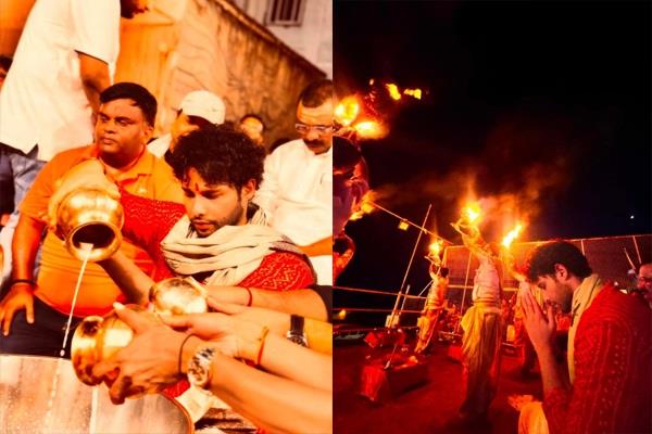 siddhant chaturvedi performed ganga aarti in varanasi