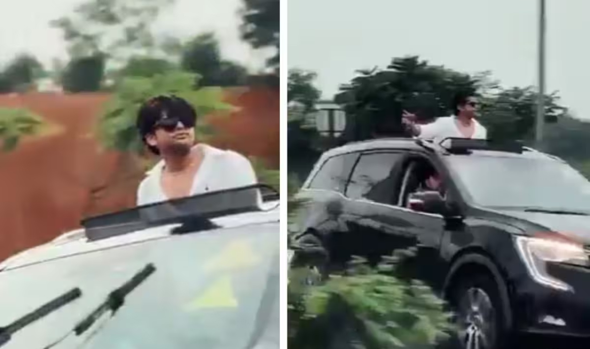 ਚੱਲਦੀ SUV ਦੀ ਸਨਰੂਫ ''ਤੇ ਮੰਤਰੀ ਦੇ ਬੇਟੇ ਨੂੰ ਸਟੰਟ ਕਰਨਾ ਪਿਆ ਮਹਿੰਗਾ