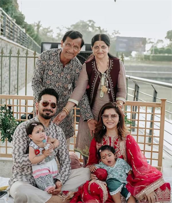 rubina dilaik shares adorable video of her mother and twin baby girls