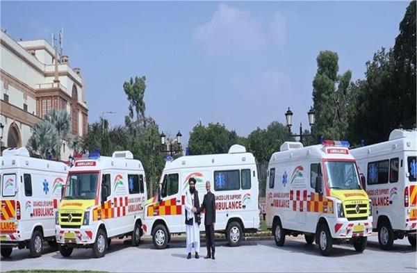 india handed over 5 ambulances to fm muttaqi