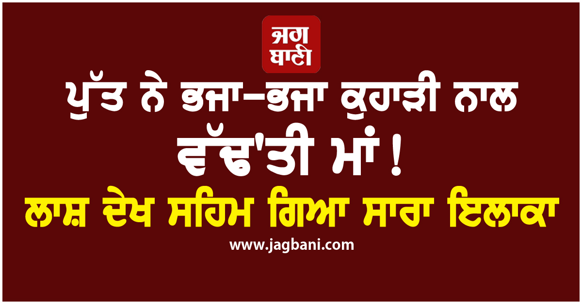 ਪੁੱਤ ਨੇ ਭਜਾ-ਭਜਾ ਕੁਹਾੜੀ ਨਾਲ ਵੱਢ'ਤੀ ਮਾਂ! ਲਾਸ਼ ਦੇਖ ਸਹਿਮ ਗਿਆ ਸਾਰਾ ਇਲਾਕਾ
