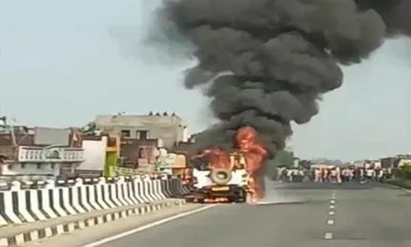 ambulance turned into a ball of fire