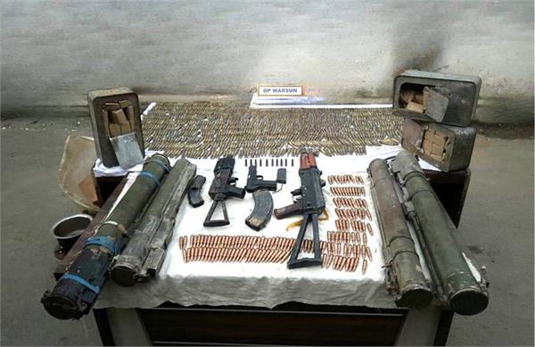 terror hideout busted in kupwara ak rifles rocket launchers