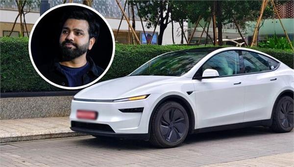 cricketer rohit sharma buys a stunning tesla  y