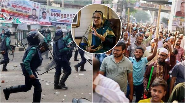 violence erupts in dhaka after sheikh hasina death sentence