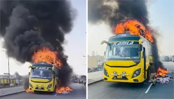sleeper bus burns to ashes