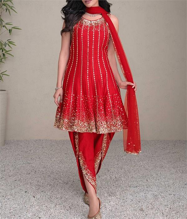 young women  traditional look  dhoti suit