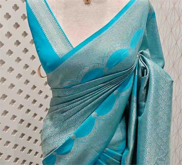 women  royal look  banarasi silk saree