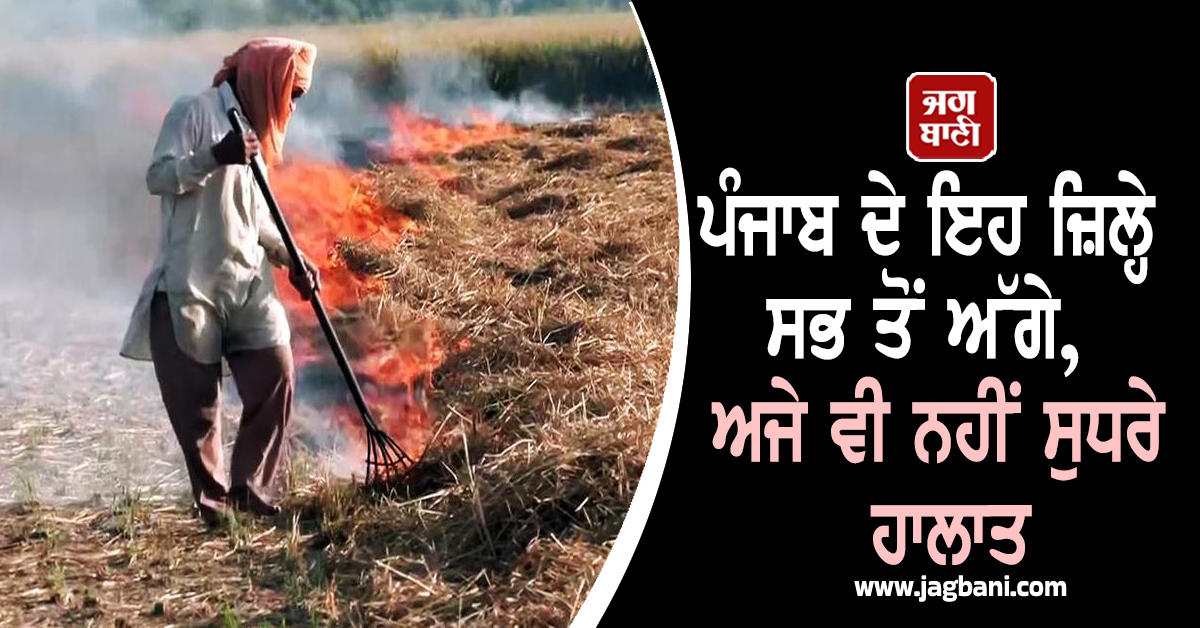 ਪੰਜਾਬ ਦੇ ਇਹ ਜ਼ਿਲ੍ਹੇ ਸਭ ਤੋਂ ਅੱਗੇ, ਅਜੇ ਵੀ ਨਹੀਂ ਸੁਧਰੇ ਹਾਲਾਤ, ਪਰਾਲੀ ਸਾੜਨ ਦਾ ਅੰਕੜਾ ਕਰੇਗਾ ਹੈਰਾਨ