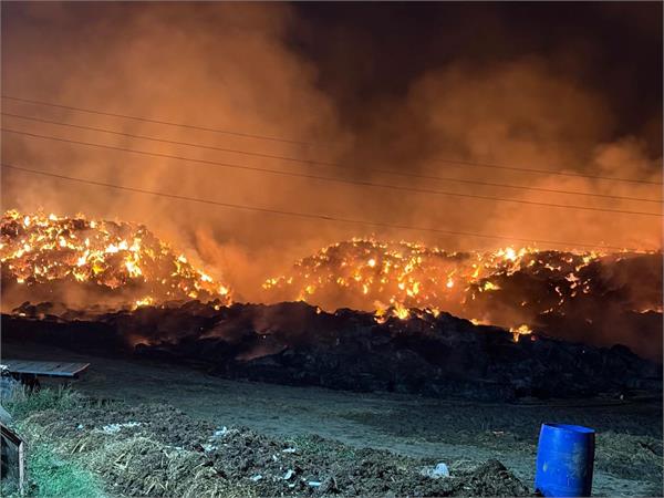 fire breaks out in 6 000 acres of paddy stubble