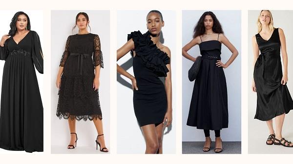 glamorous black is a favorite among women in party wear outfits