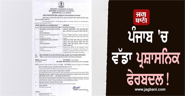 punjab ias officers posting