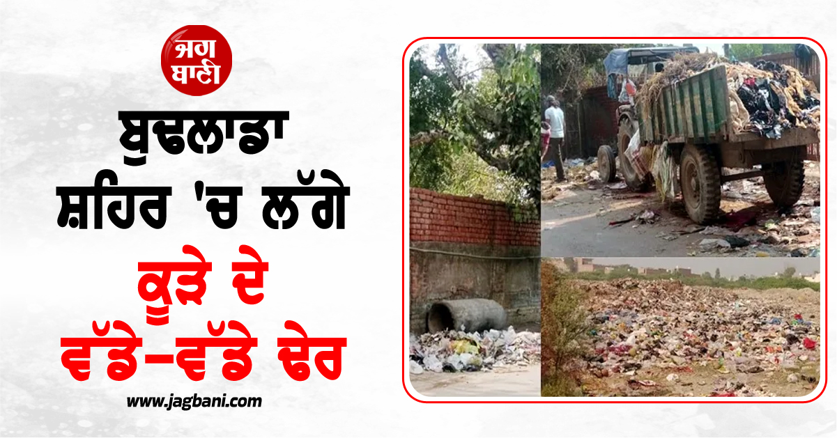 ਬੁਢਲਾਡਾ ਸ਼ਹਿਰ 'ਚ ਲੱਗੇ ਕੂੜੇ ਦੇ ਵੱਡੇ-ਵੱਡੇ ਢੇਰ, ਅਧਿਕਾਰੀਆਂ ਨੂੰ ਨਹੀਂ ਕੋਈ ਪਰਵਾਹ