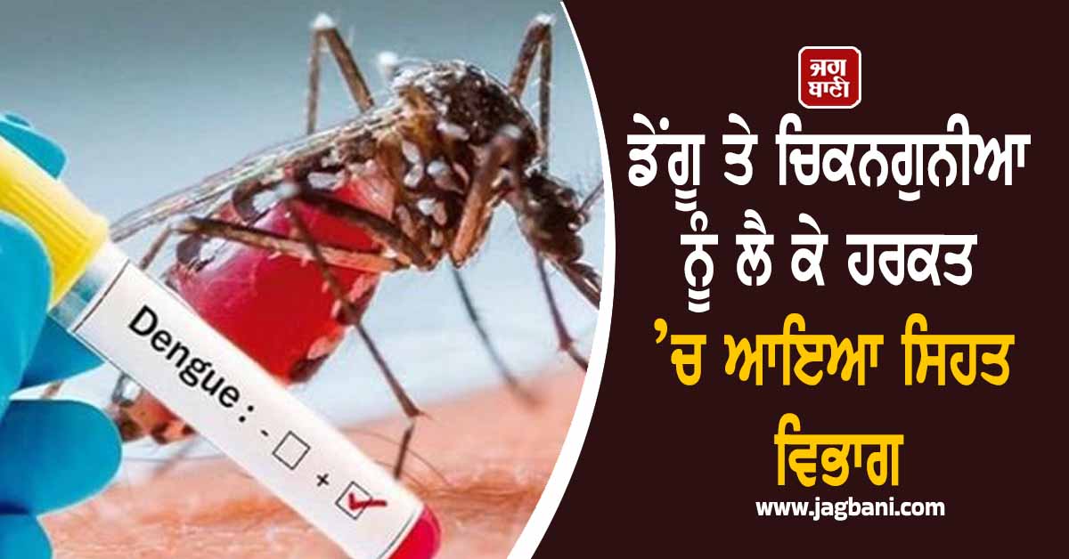 ਪੰਜਾਬ: ਡੇਂਗੂ ਤੇ ਚਿਕਨਗੁਨੀਆ ਨੂੰ ਲੈ ਕੇ ਹਰਕਤ ’ਚ ਆਇਆ ਸਿਹਤ ਵਿਭਾਗ