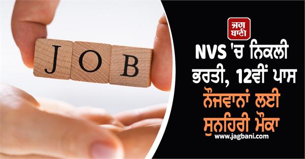 recruitment in nvs  golden opportunity for 12th pass youth