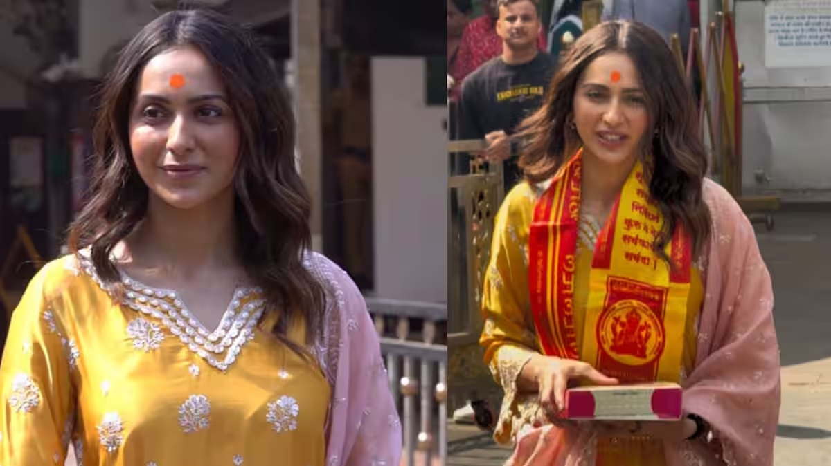 ਰਕੁਲ ਪ੍ਰੀਤ ਸਿੰਘ ਨੇ ''ਦੇ ਦੇ ਪਿਆਰ ਦੇ 2'' ਦੀ ਰਿਲੀਜ਼ ਤੋਂ ਪਹਿਲਾਂ ਸਿੱਧੀਵਿਨਾਇਕ ਮੰਦਿਰ ''ਚ ਟੇਕਿਆ ਮੱਥਾ