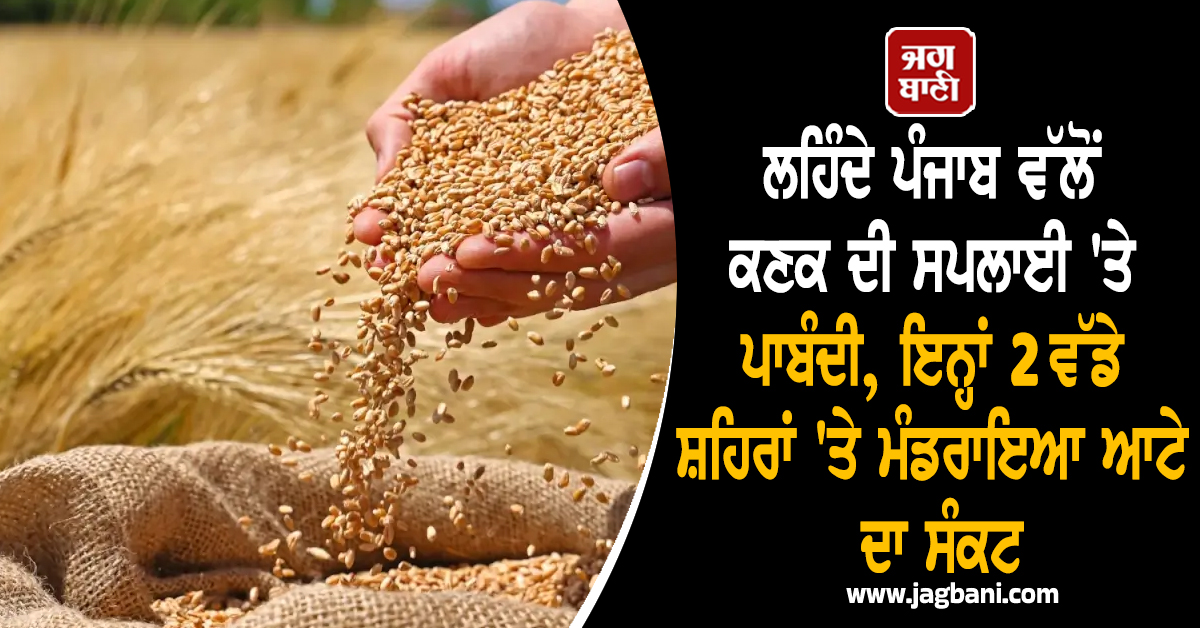 ਲਹਿੰਦੇ ਪੰਜਾਬ ਵੱਲੋਂ ਕਣਕ ਦੀ ਸਪਲਾਈ 'ਤੇ ਪਾਬੰਦੀ, ਇਨ੍ਹਾਂ 2 ਵੱਡੇ ਸ਼ਹਿਰਾਂ 'ਤੇ ਮੰਡਰਾਇਆ ਆਟੇ ਦਾ ਸੰਕਟ