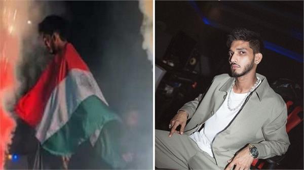 pakistani pop singer indian flag at a live concert