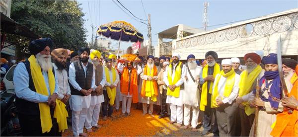 nagar kirtan held at gurdwara bibiyan tanda