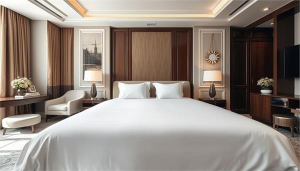 white bed sheets hotel rooms