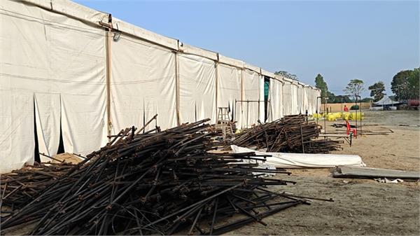 tent city being constructed in sri anandpur sahib