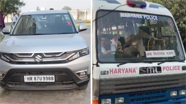 fourth suspicious car   brezza   found in al falah university parking lot