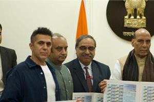 defence minister unveil rezang la memorial stamp