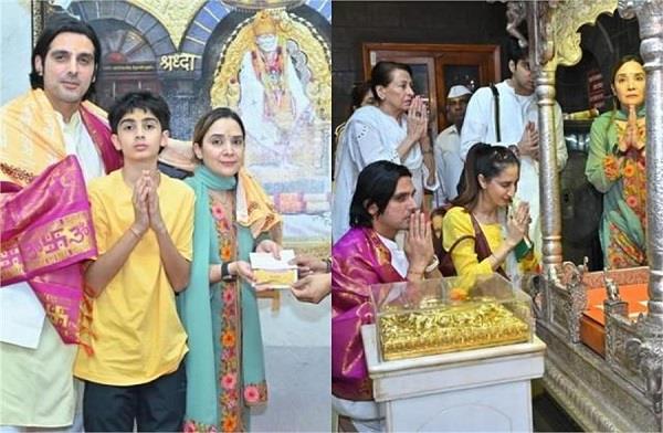 zarine khan son zayed khan visited shirdi sai darbar family