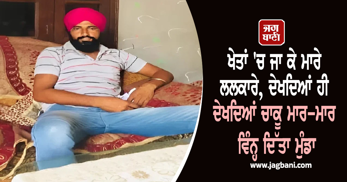 ਖੇਤਾਂ 'ਚ ਜਾ ਕੇ ਮਾਰੇ ਲਲਕਾਰੇ, ਦੇਖਦਿਆਂ ਹੀ ਦੇਖਦਿਆਂ ਚਾਕੂ ਮਾਰ-ਮਾਰ ਵਿੰਨ੍ਹ ਦਿੱਤਾ ਮੁੰਡਾ