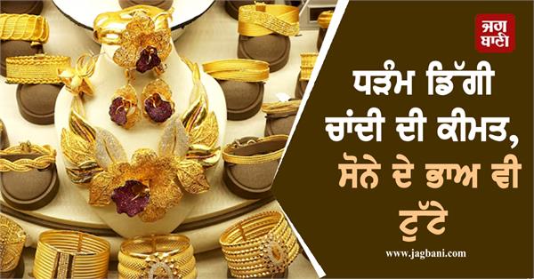 silver fell down price of gold also fell  rate of 24k 22k gold