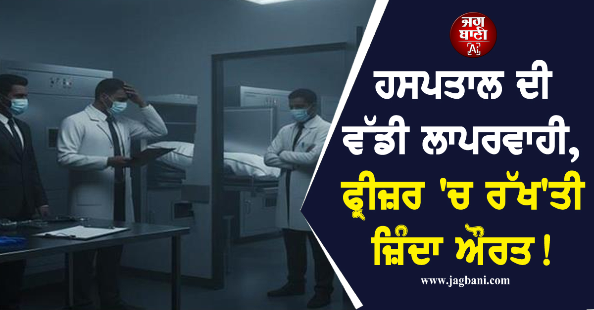ਹਸਪਤਾਲ ਦੀ ਵੱਡੀ ਲਾਪਰਵਾਹੀ, ਫ੍ਰੀਜ਼ਰ 'ਚ ਰੱਖ'ਤੀ ਜ਼ਿੰਦਾ ਔਰਤ!