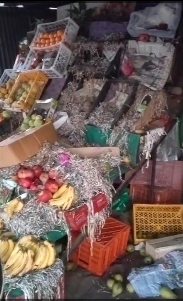 thieves targeted a fruit shop  took away all the money of the poor shopkeeper
