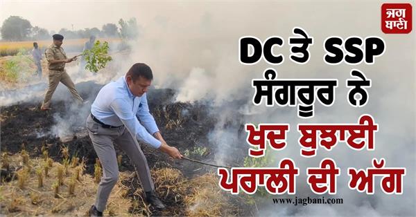 dc and ssp sangrur themselves extinguished the stubble fire