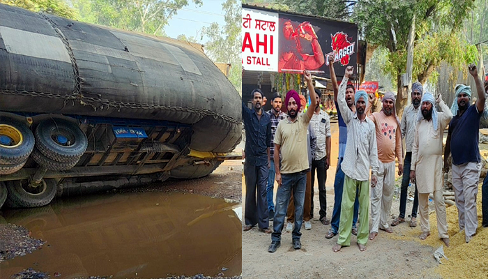 ਸੜਕਾਂ ਦੀ ਖਸਤਾ ਹਾਲਤ ਦੇ ਰੋਸ ਵਜੋਂ ਰਾਹਗੀਰਾਂ ਤੇ ਦੁਕਾਨਦਾਰਾਂ ਨੇ ਕੀਤੀ ਨਾਅਰੇਬਾਜ਼ੀ