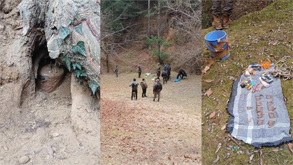 hideout busted in north kashmir forests