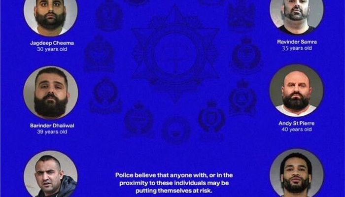 ਕੈਨੇਡਾ ਪੁਲਸ ਨੇ ਜਾਰੀ ਕੀਤੀ 11 ਗੈਂਗਸਟਰਾਂ ਦੀ ਸੂਚੀ, 9 ਪੰਜਾਬੀ