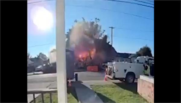 massive fire after gas line explosion in california