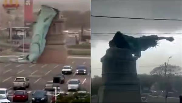 brazil  s statue of liberty collapses