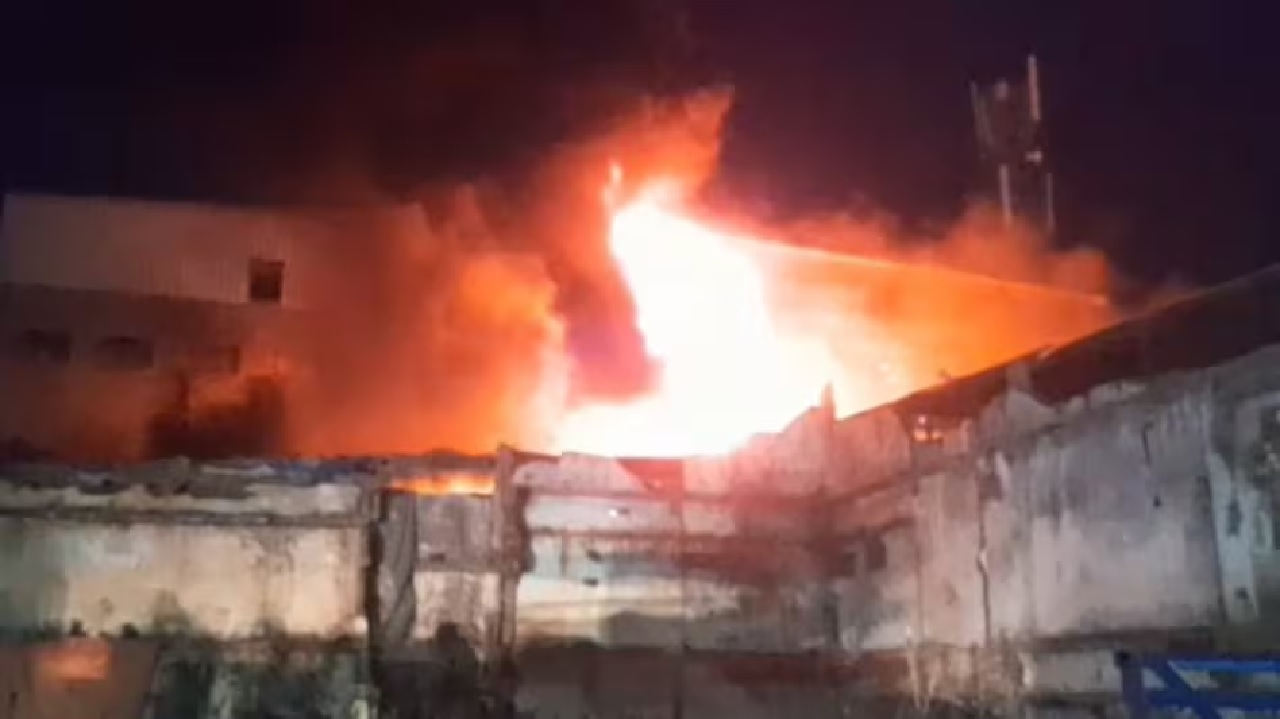 ਸੂਰਤ ''ਚ ਲੱਕੜ ਦੇ ਗੋਦਾਮ ''ਚ ਲੱਗੀ ਭਿਆਨਕ ਅੱਗ, ਜਾਨ-ਮਾਲ ਦੇ ਨੁਕਸਾਨ ਤੋਂ ਹੋਇਆ ਬਚਾਅ