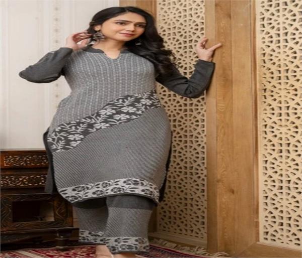 winter  young women  winter kurta palazzo set