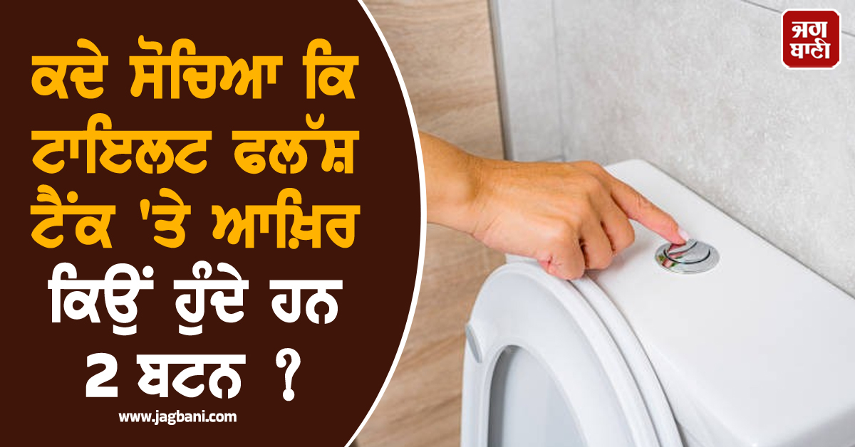 ਕਦੇ ਸੋਚਿਆ ਕਿ ਟਾਇਲਟ ਫਲੱਸ਼ ਟੈਂਕ ''ਤੇ ਆਖ਼ਿਰ ਕਿਉਂ ਹੁੰਦੇ ਹਨ 2 ਬਟਨ ? ਡਿਜ਼ਾਈਨ ਨਹੀਂ, ਇਸ ਪਿੱਛੇ ਹੁੰਦੈ ਵੱਡਾ Logic