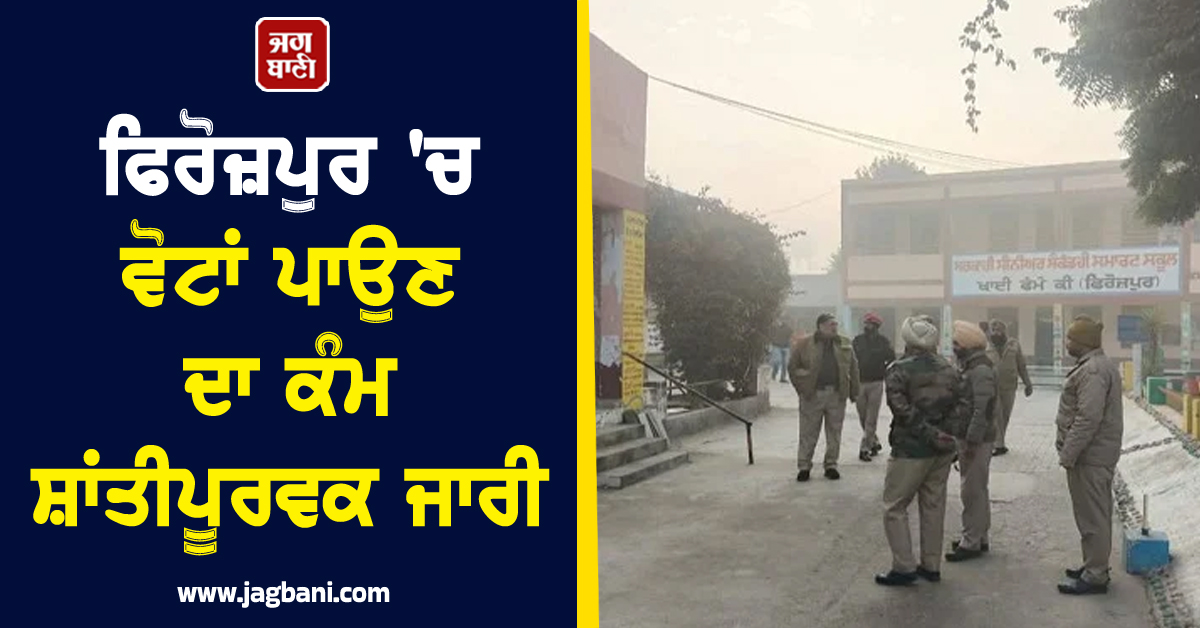 ਫਿਰੋਜ਼ਪੁਰ 'ਚ ਵੋਟਾਂ ਪਾਉਣ ਦਾ ਕੰਮ ਸ਼ਾਂਤੀਪੂਰਵਕ ਜਾਰੀ, ਸਵੇਰੇ 11 ਵਜੇ ਤੱਕ 5.2 ਫ਼ੀਸਦੀ ਵੋਟਿਗ
