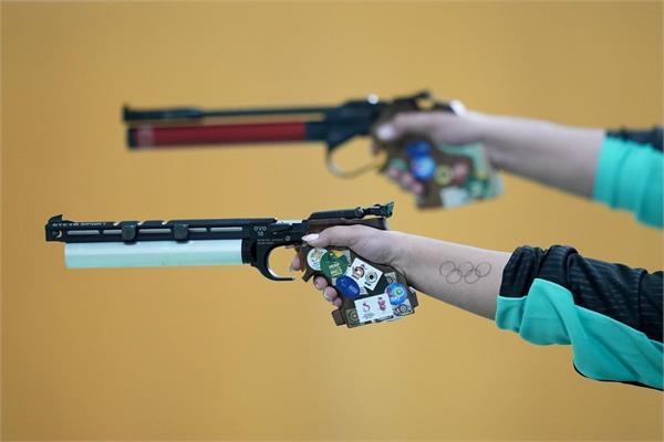 national shooting  lakshita and shravan win gold
