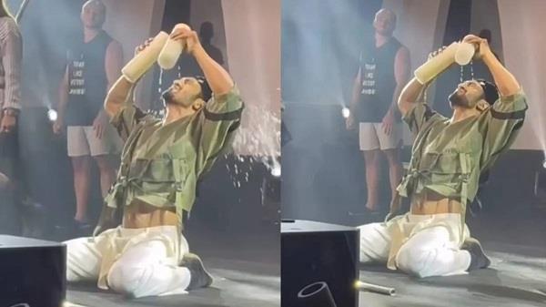 vidyut jammwal poured melted wax