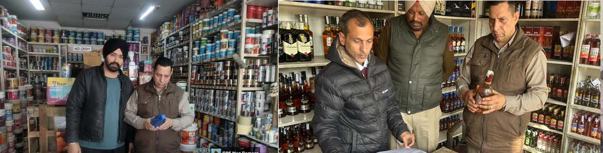 ਆਬਕਾਰੀ ਵਿਭਾਗ ਵੱਲੋਂ ਹੋਟਲਾਂ, ਸ਼ਰਾਬ ਦੇ ਠੇਕੇ ਤੇ ਪੇਂਟ ਦੀਆਂ ਦੁਕਾਨਾਂ ’ਤੇ ਚੈਕਿੰਗ, ਰਿਕਾਰਡ ਖੰਗਾਲਿਆ