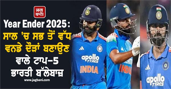 year ender 2025  top 5 indian batsmen with the most odi runs
