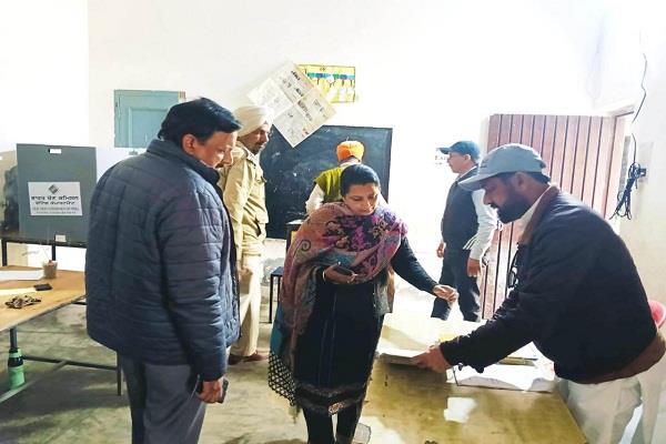 district election officer visits polling booth